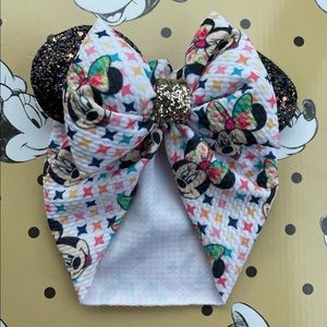 Baby girl turban Edith Mickey Mouse ears. Size premature baby to 1 month baby